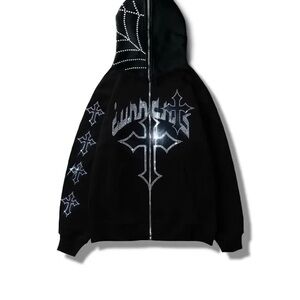 Kids Black Graphic Hoodie